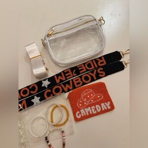 Beaded Oklahoma State Cowboys Ridem Purse Strap clear coin bracelet bracelet OSU